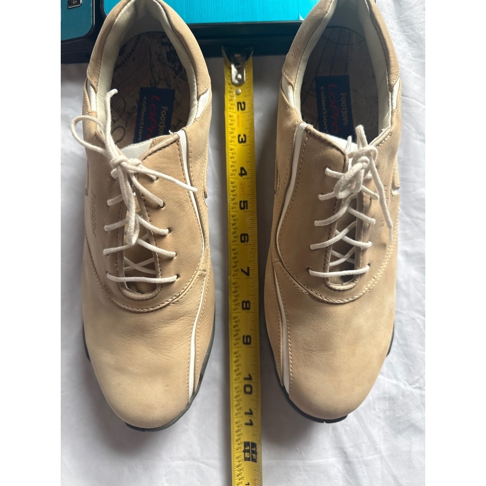 FootJoy LoPro Golf Shoes Womens 8M Tan Good Leather Spiked 97105